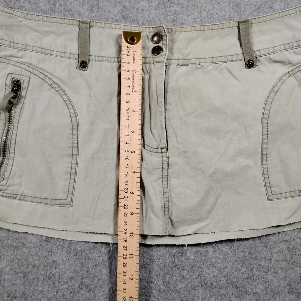 Faded Glory Y2K Women Beige Khaki Cotton Cargo Mini Skirt Size 10 Casual Pockets - Picture 5 of 7
